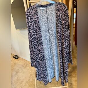 Animal print long cardigan